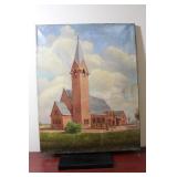 Oil on Canvas Church Scene