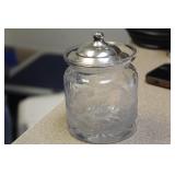 Vintage Carved/Etched Glass Jar