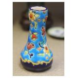 Longwy Enamel Small Pottery Vase