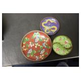 Lot of 3 Antique Chinese Cloisonne Dishes