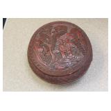 Antique Chinese Cinnabar Round Box
