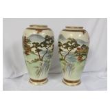 Set of Two Japanese, Satsuma Style Vase