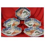 Set of 5 Japanese Imari Dishes