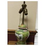 A Chinese Famille Jaune Ginger Jar Lamp