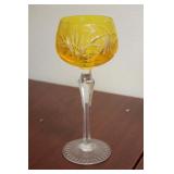 An Orange Cut Glass Goblet