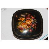 Floral Lacquer Square Box