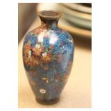 Antique Small Japanese Ginbari Cloisonne Vase