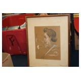 A Charcol / Pastel On Paper - Midcentury