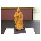 A Well Carved Box Wood Chinese Emperor on Stand