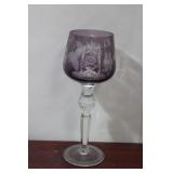 An Amethyst Cut Glass Goblet