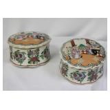 Lot of Two Chinese Ceramic Trinket boxes