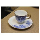 Flow Blue Cup and Saucer