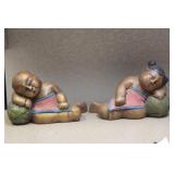 Pair of Wooden Boy-Girl Figurine