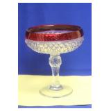A Cranberry Glass Stem Cup