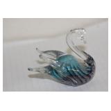 Small Art Glass Swan