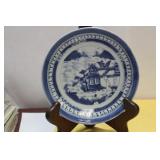 Chinese Export Canton Pattern Blue and White Plate