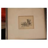 Framed Ink Wash by Aaron Sopher