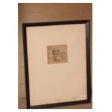 Framed Ink Wash by Aaron Sopher