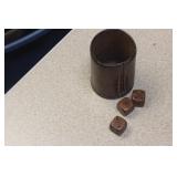 Vintage Leather Dice Holder