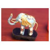 A Cloisonne Elephant on Stand
