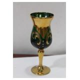 A Gold Guilted Bohemian Small Glass Cup