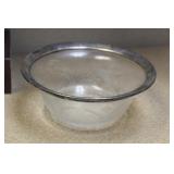 Sterling Rim Etched Glass Bowl