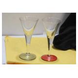 A Pair of Small Artglass Champagne Cups
