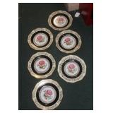Set of 6 Schumann Bavaria Rose Plates