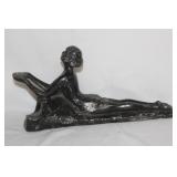 An Art Deco Metal Nude Statue