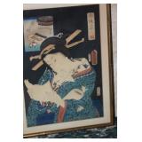 Antique Japanese 19th C Toyukuni Wooblock