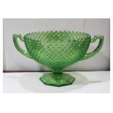 A Large Green Glass Center Bowl