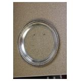 Sterling Rim and Etched Glass Plate/Coaster