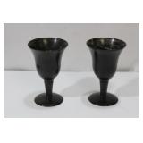 A Pair of Spinach Jade Cups