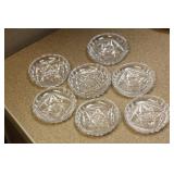 Lot of 7 Small Cut Glass Dishes