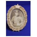 A Carved Chinese Export Bone Picture Frame