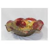 A Floral Motif Glass Bowl