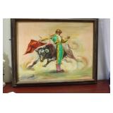 Oil on Canvas of a Matador Painting