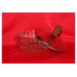 A Glass Jewelry Box with Metal Lid
