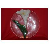 A Decorative Glass Lily Plate