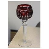 Ruby Red Cut Glass Goblet