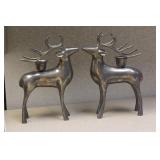 Pair of Silverplated Deer Candle Holders