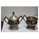 A Silverplated Cream and Sugar Container