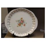 Vintage Ceramic Rose Serving Tray