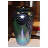 Robert Eickholt Iridescent Art Glass Vase