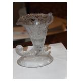 Glass Cornucopia Small Vase