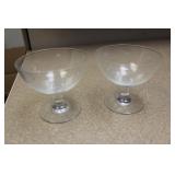 Set of 2 Etched Glass Goblets