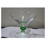 An Art Glass Green Champagne Goblet