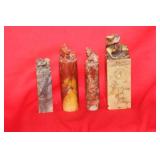 Lot of 4 Chinese Soap Stone Seals