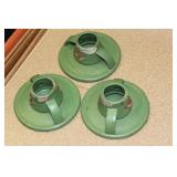 Lot of 3 Roseville Candle Holders