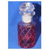 Cranberry Crystal Perfume Bottle